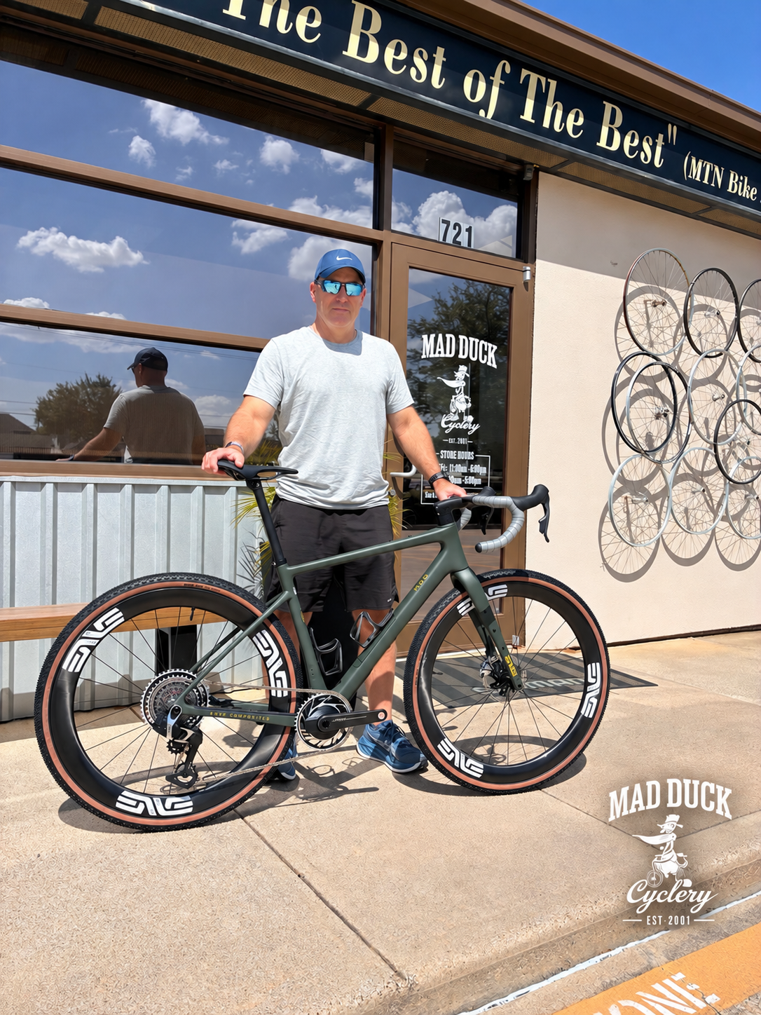 Mad Duck bike of the day 02 - green ENVE MOG with rider