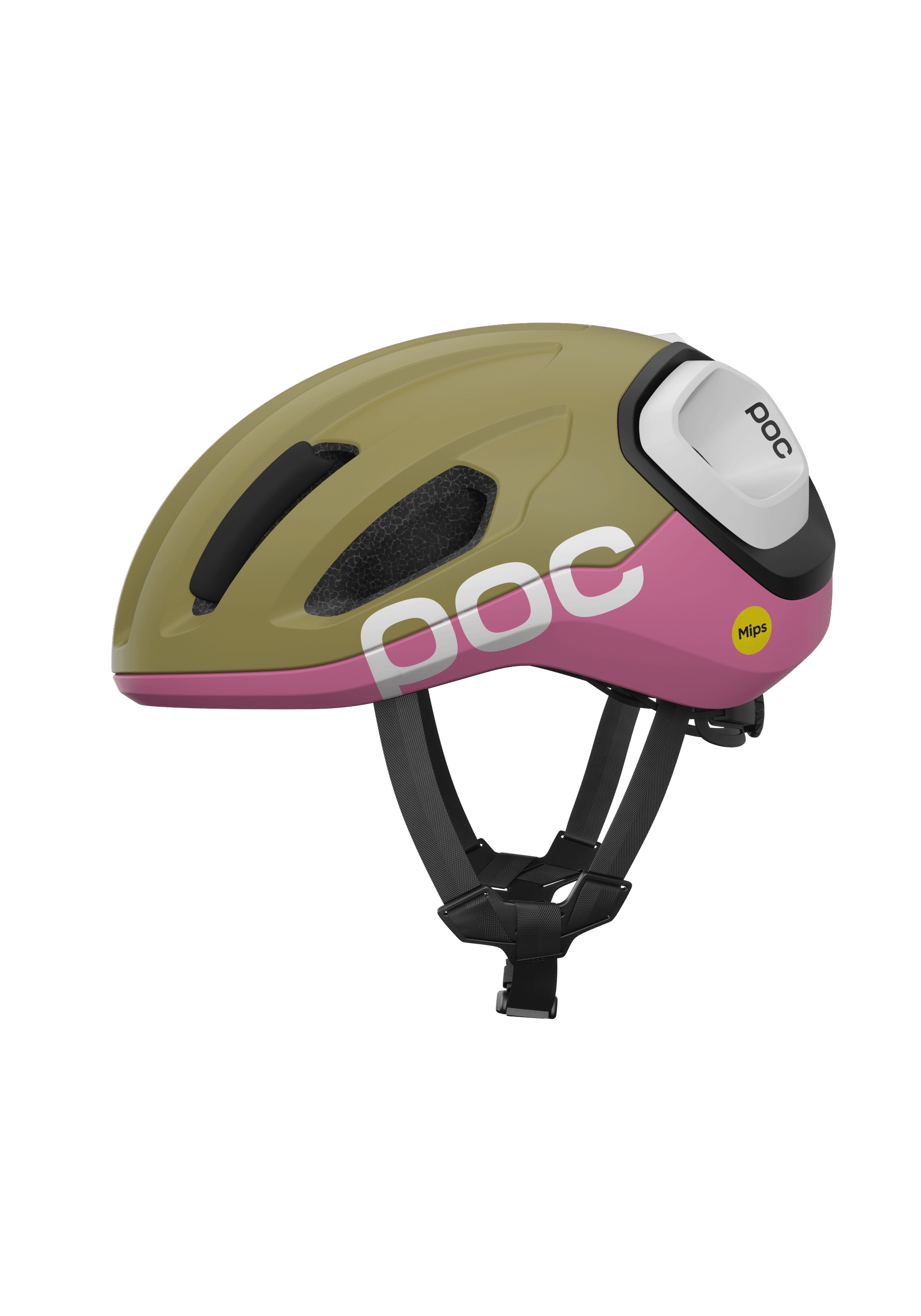 POC Amidal cycling helmet - Olivine Green Matt/Thulite Pink Matt