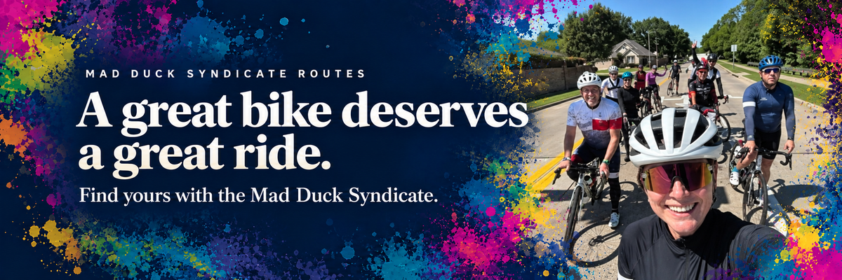 Mad Duck Syndicate riders with colorful paint splashes. A great bike deserves a great ride. Find yours with the Mad Duck Syndicate.